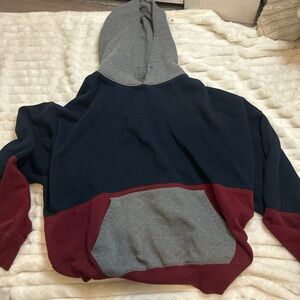 Grey, Navy, Red Hoodie